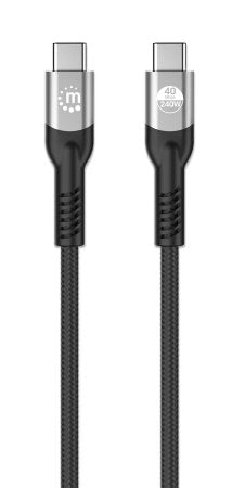 Manhattan Câble USB4 rapide USB-C vers USB-C, 1 m, charge d’ordinateur portable jusqu’à 240 W, données à 40 Gbit/s et vi