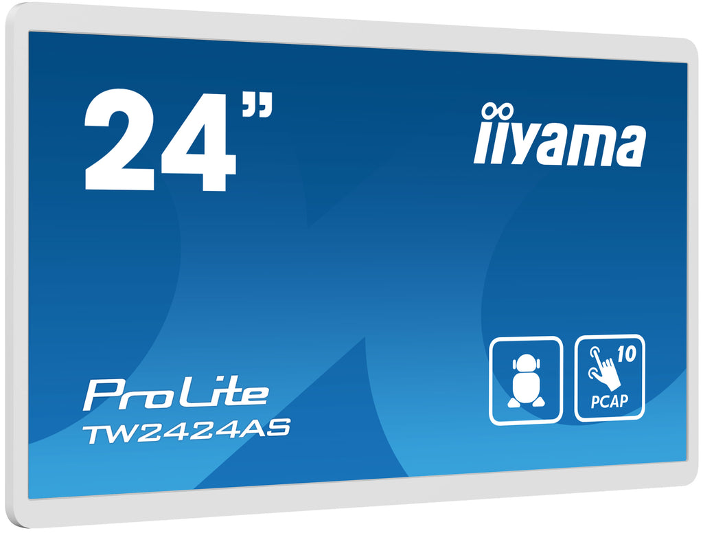 iiyama TW2424AS-W1 Écran d'affichage dynamique Écran plat de signalisation numérique 60,5 cm (23.8") Wifi 250 cd/m² 4K Ultra HD Noir Écran tactile Intégré dans le processeur Android 24/7