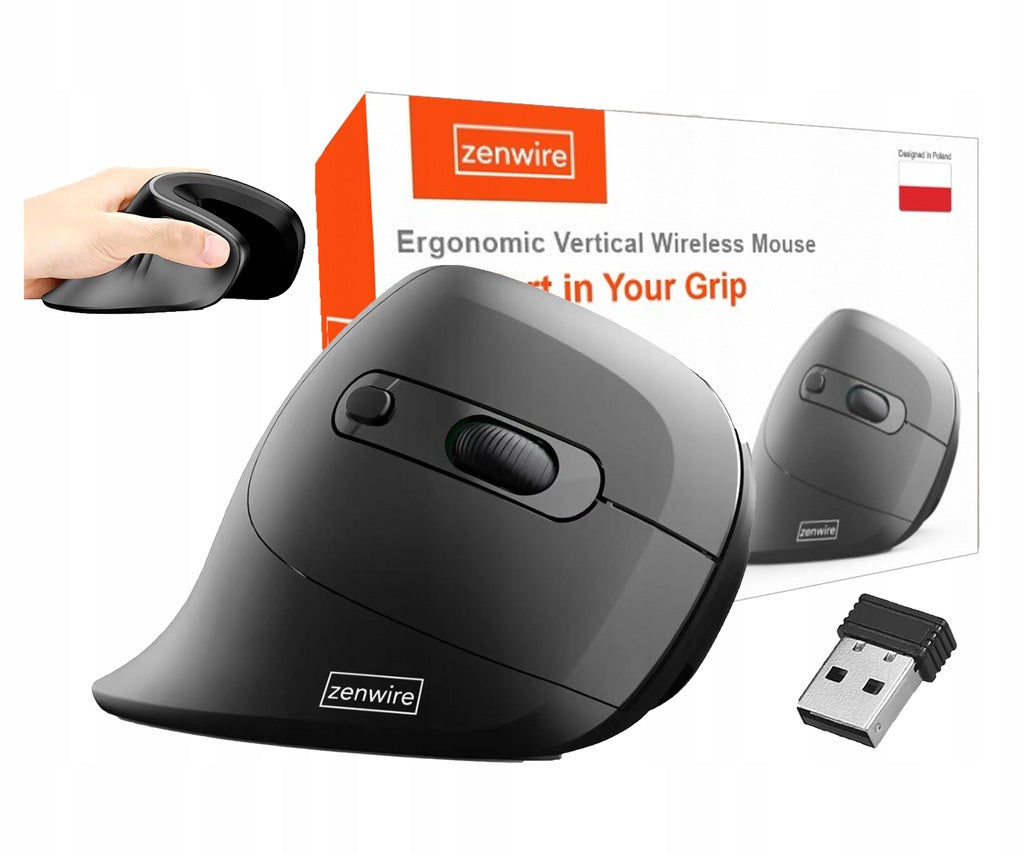 Souris sans fil verticale pour ordinateur de bureau, ordinateur portable et PC Zenwire WL-159