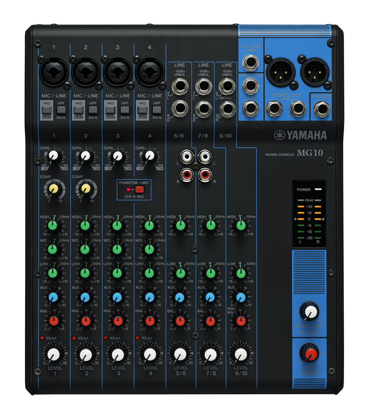 Yamaha MG10 table de mixage audio 10 canaux Noir