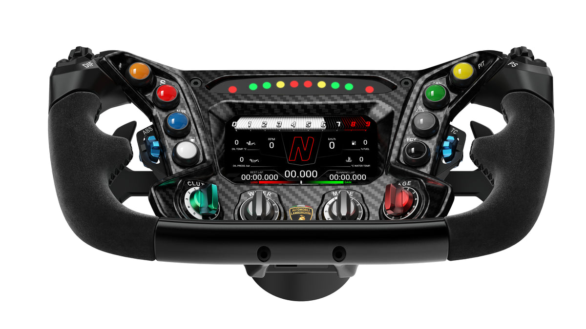 Roue de Course Moza Racing RS070 pour Simulateur de Vol et Course, Aluminium et Fibre de Carbone, Noir