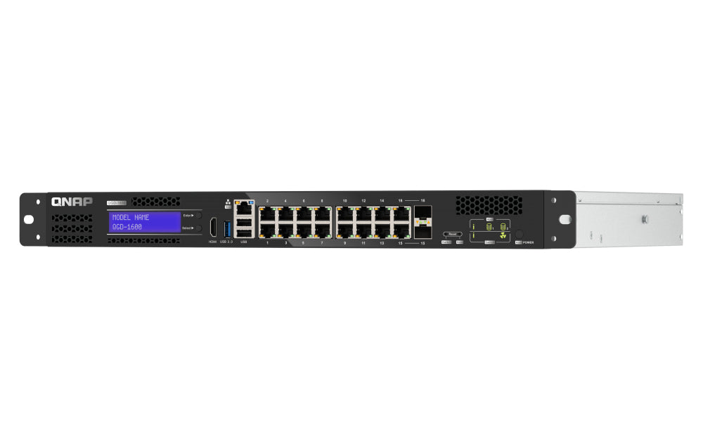 QNAP QGD-1600 Switch Gigabit Ethernet Géré 1U, Noir et Gris