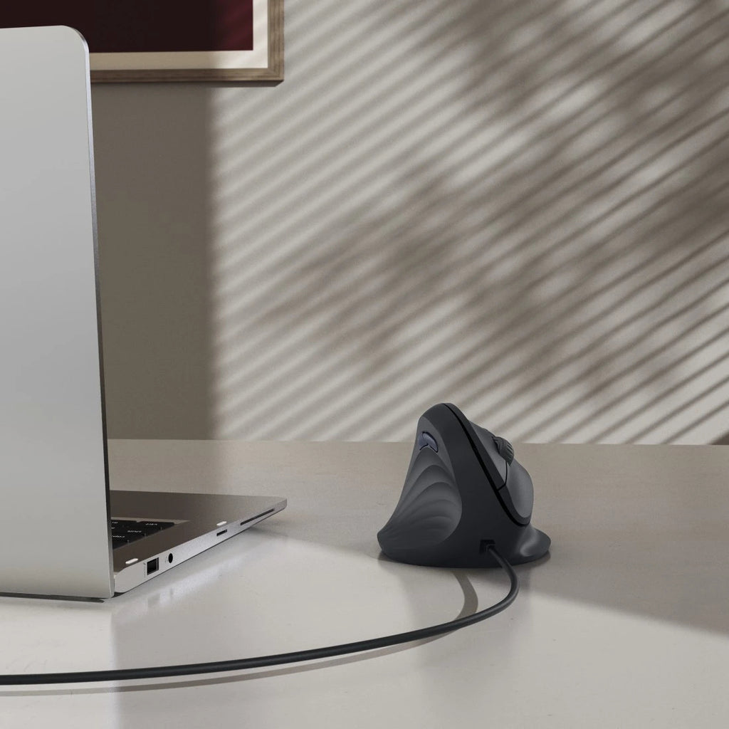 Hama ECM-500L Souris de Bureau pour Gauchers, Optique 1800 DPI, USB Type-A, Noir