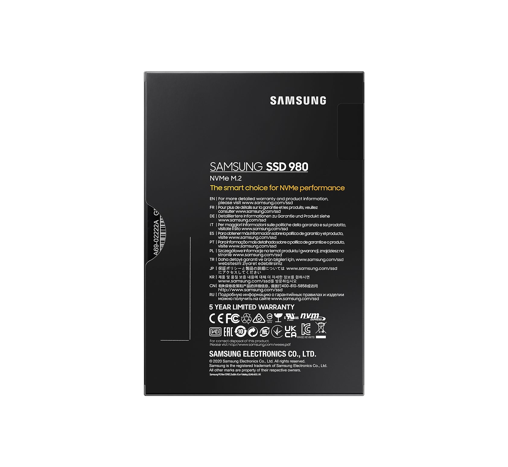 Samsung Samsung 980 500 Go M.2 PCI Express 3.0 NVMe V-NAND