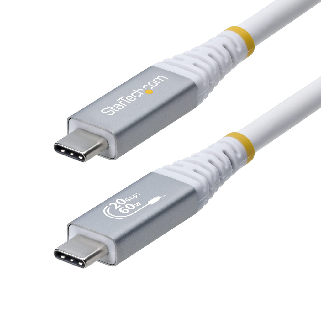StarTech.com Câble USB4 USB-C 3m, 20 Gbit/s, 60W PD, 4K 120Hz DP 1.4, Blanc
