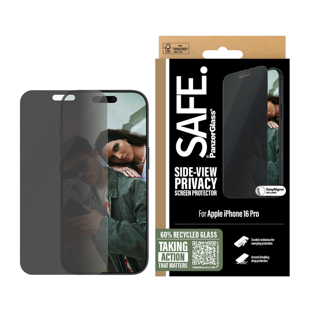 PanzerGlass SAFE. by ® 2-Way Privacy Screen Protector iPhone 16 Pro | Ultra-Wide Fit Protection d'écran transparent Apple 1 pièce(s) - vue 2