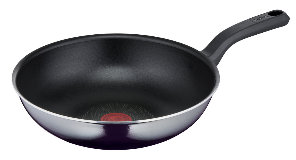 Tefal D52619 Resist Wokpfanne 28cm mit Spiegel-Effekt, schwarz
