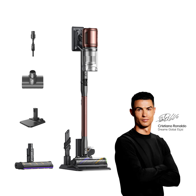 Dreame V30 Aspirateur Balai Sans Sac 880W, Puissance 30000 Pa, Batterie 3,2 Ah, Noir