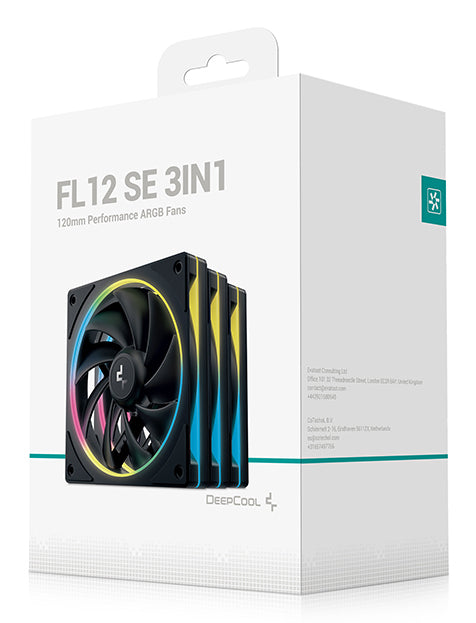 Deepcool Industries Deepcool FL12 SE Etuiblæsersæt 1-pack Sort 120 mm