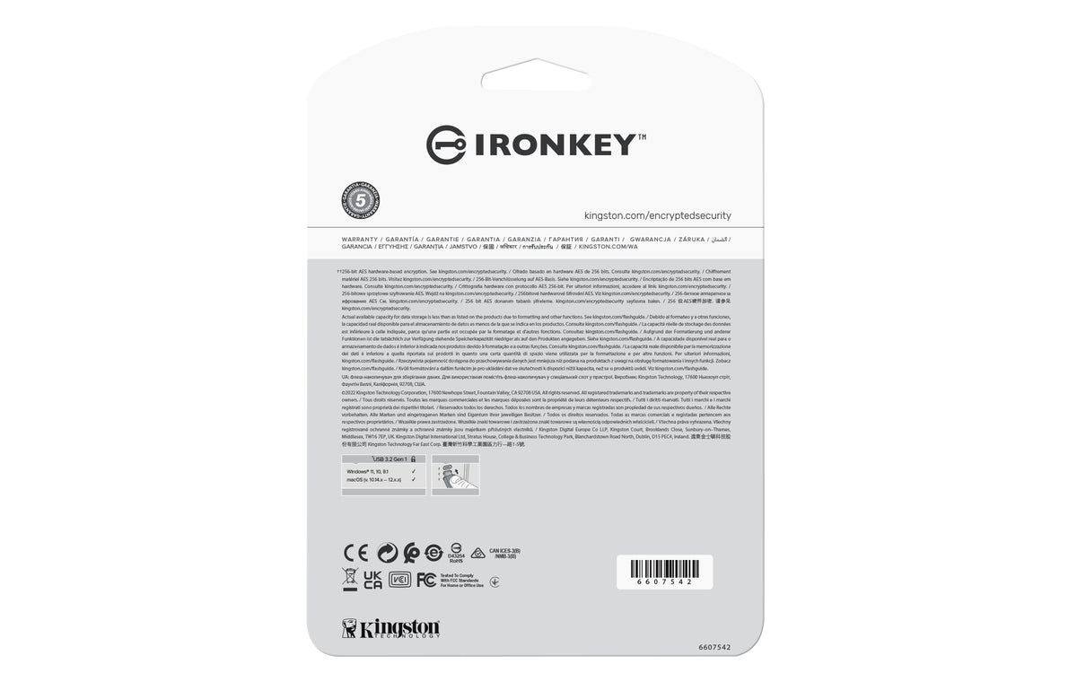 Kingston Technology IronKey 64Go Vault Privacy 50 chiffrée AES-256, FIPS 197