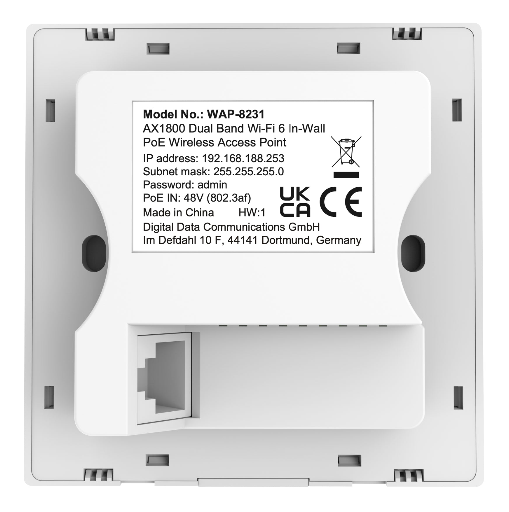 LevelOne WAP-8231 point d'accès réseaux locaux sans fil 1800 Mbit/s Blanc Connexion Ethernet, supportant l'alimentation via ce port (PoE)