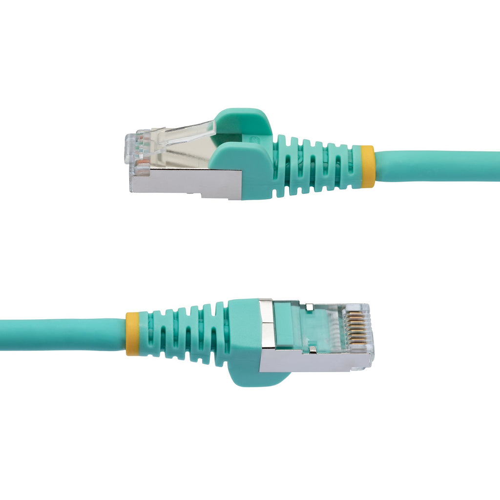 StarTech.com Câble Ethernet CAT6a S/FTP 50cm LSZH 10 Gigabit 500MHz 100W PoE RJ45 Turquoise