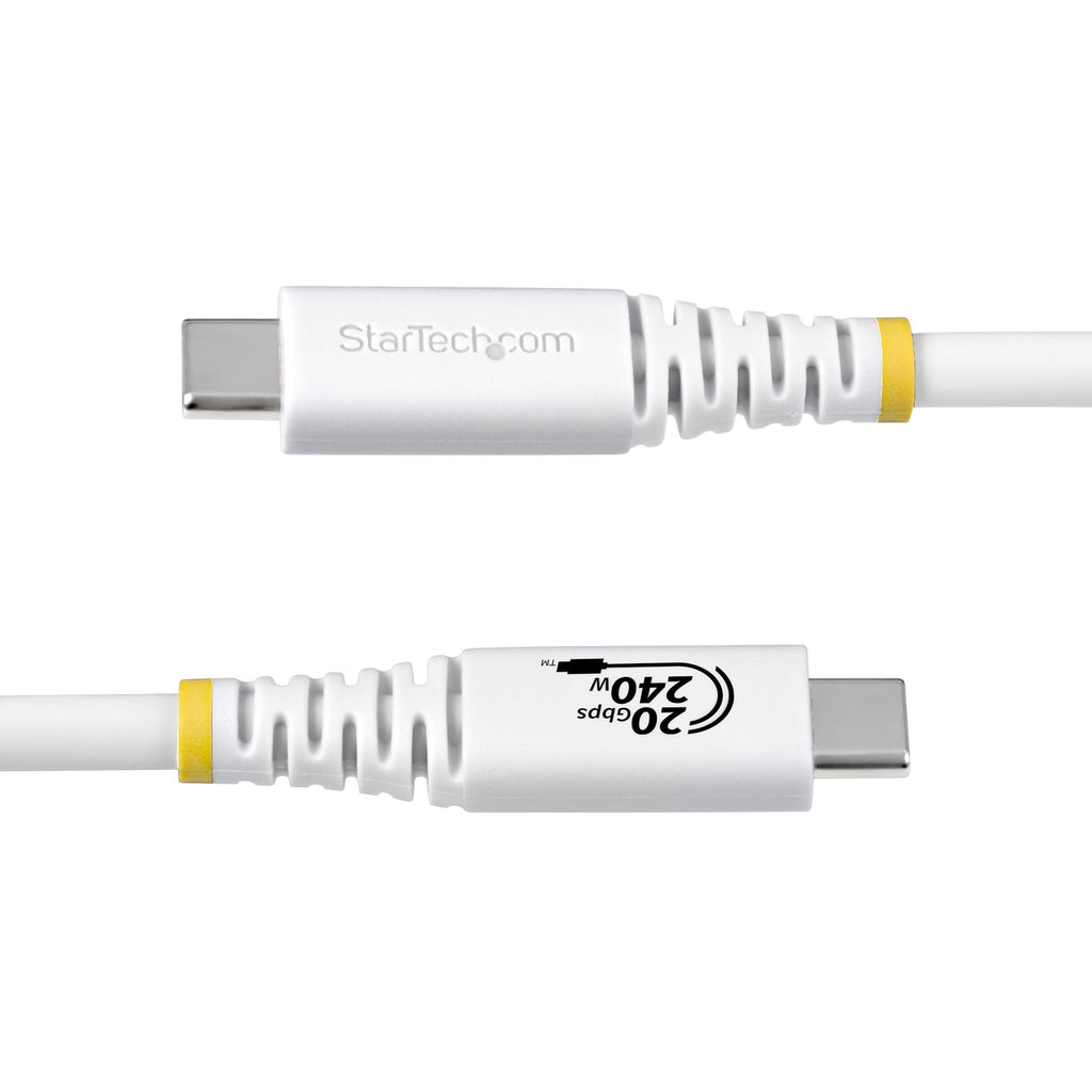 StarTech.com Câble USB 4 USB-C 2m, 20 Gbps, PD EPR 240W, DP 1.4 4K 120Hz, Blanc