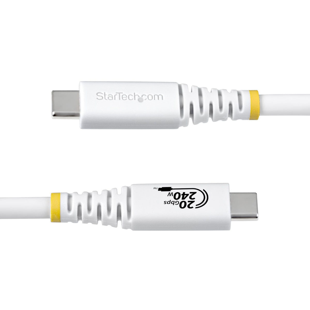 StarTech.com Câble USB 4 USB-C 2m, 20 Gbps, PD EPR 240W, DP 1.4 4K 120Hz, Blanc
