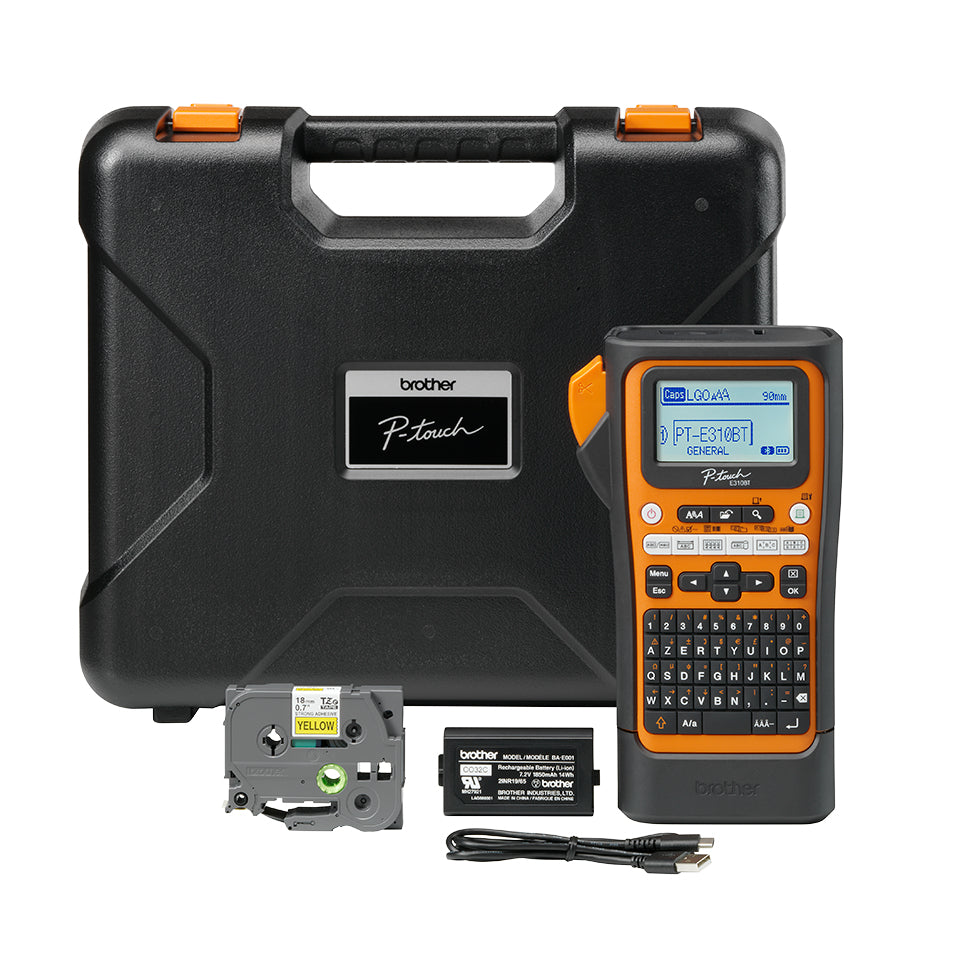 Brother PT-E310BTVP imprimante pour étiquettes Transfert thermique 180 x 180 DPI 20 mm/sec Avec fil &sans fil HSE/TZe Bl