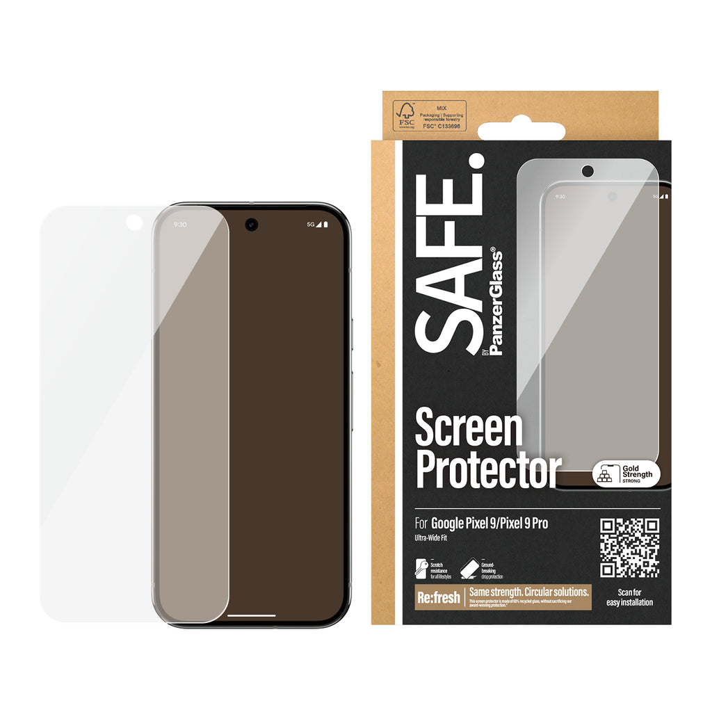 PanzerGlass SAFE. by ® Screen Protector Google Pixel 9 5G | 9 Pro 5G | Ultra-Wide Fit Protection d'écran transparent 1 pièce(s)