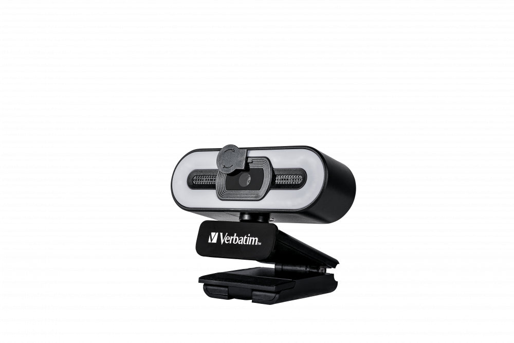 Verbatim AWC-02 Webcam Full HD 1080p USB 2.0, Rotation 360°, Éclairage Tactile, Noir