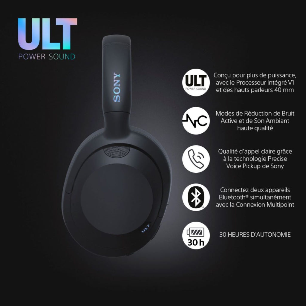 SONY Casque sans fil noir ULT WEAR