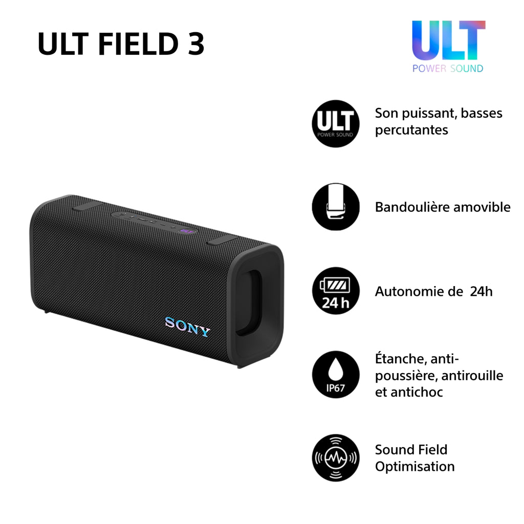 SONY Enceinte Bluetooth portable ULT Field 3 Noir