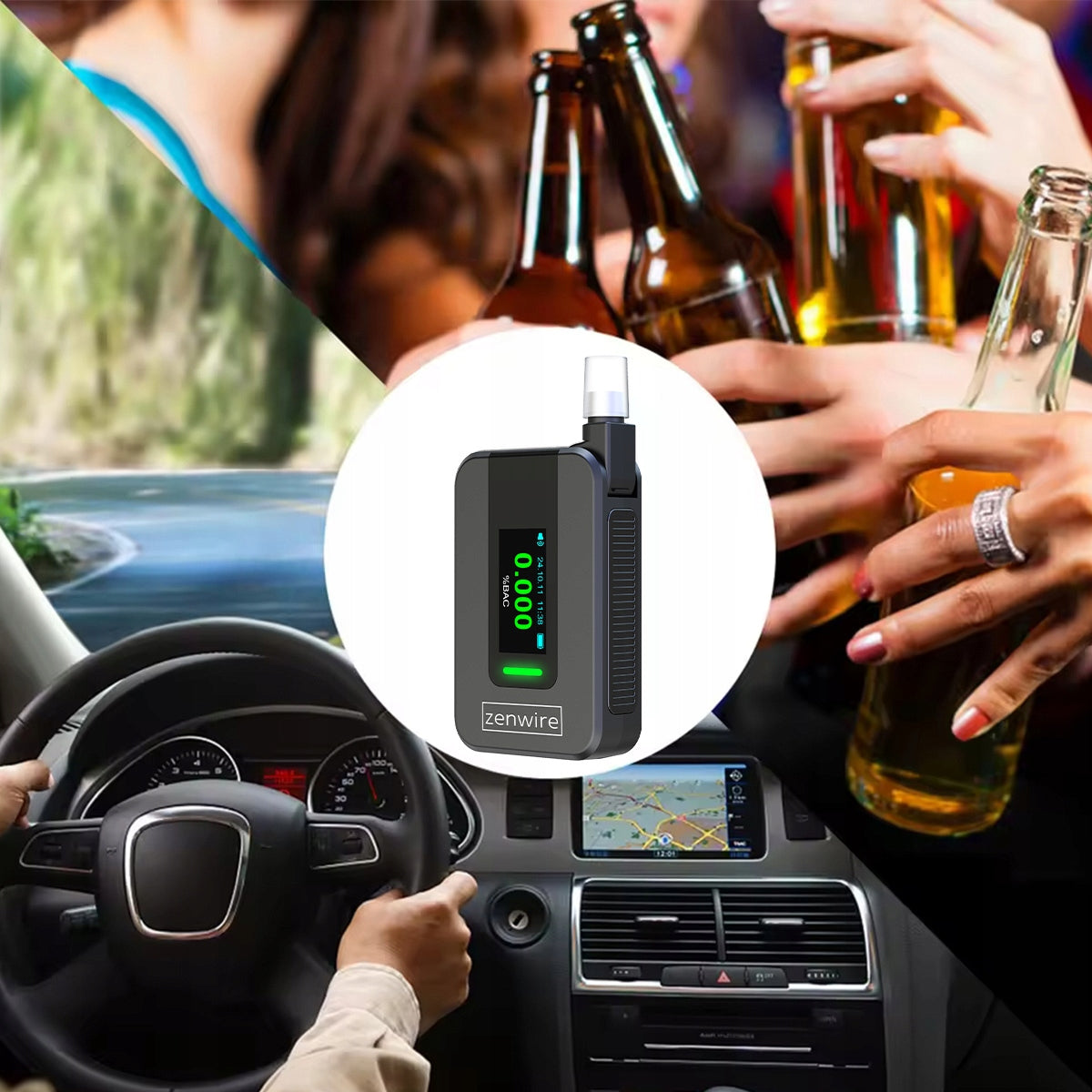 Alcootest électrochimique de police AI sans embout, modèle professionnel, 6 embouts  Zenwire D1000