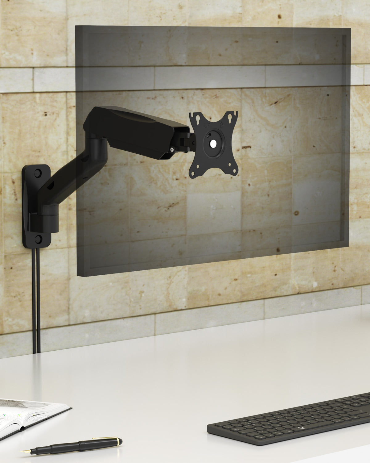 ICY BOX IB-MS103-W Support Mural pour Écran jusqu'à 81,3 cm (32"), Noir