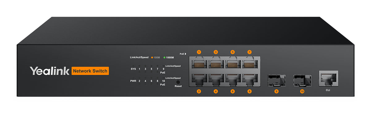 Yealink RCH80 Géré L2+ Connexion Ethernet, supportant l'alimentation via ce port (PoE) Noir