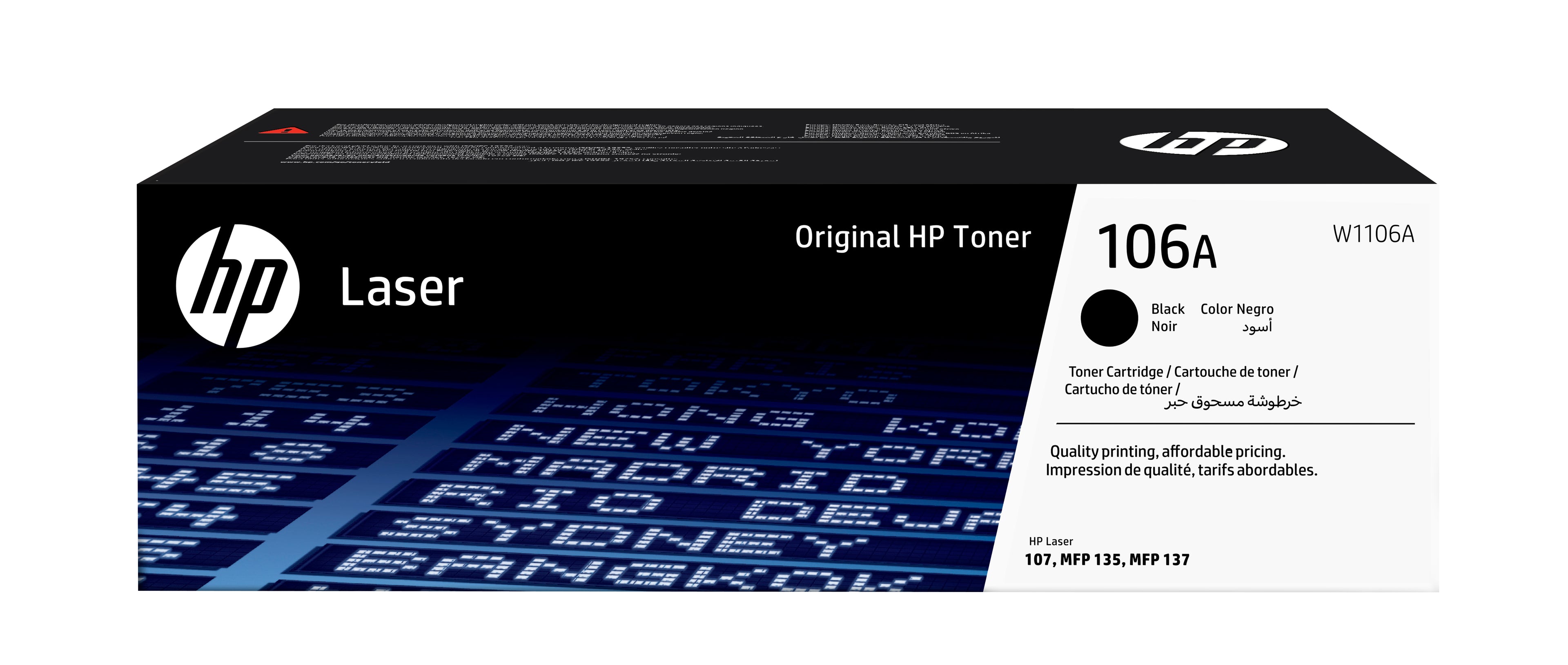 HP Cartouche de toner laser authentique 106A, noir