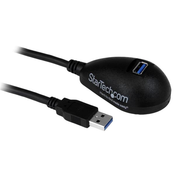 StarTech.com Câble d'extension SuperSpeed USB 3.0 (5Gbps) de 1,5m - Rallonge USB A vers A sur socle - M/F - Noir