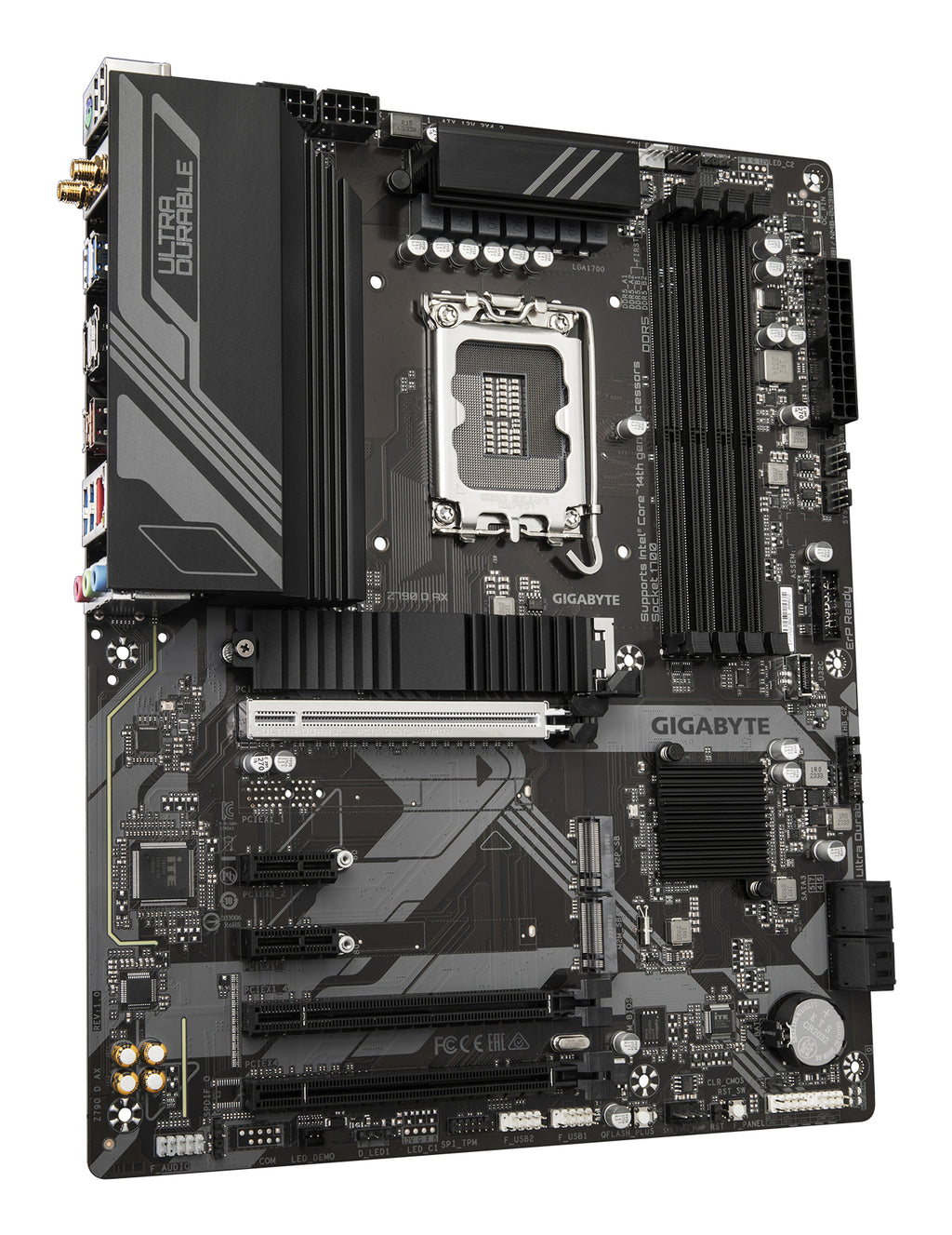GIGABYTE Z790 D AX Carte Mère - Prend en charge les processeurs Intel Core de 14e génération, VRM numérique 12+1+1 phases, jusqu'à 7600MHz DDR5 (OC), 3xPCIe 4.0 M.2, Wi-Fi 6E, LAN 2.5GbE, USB 3.2 Gen 2