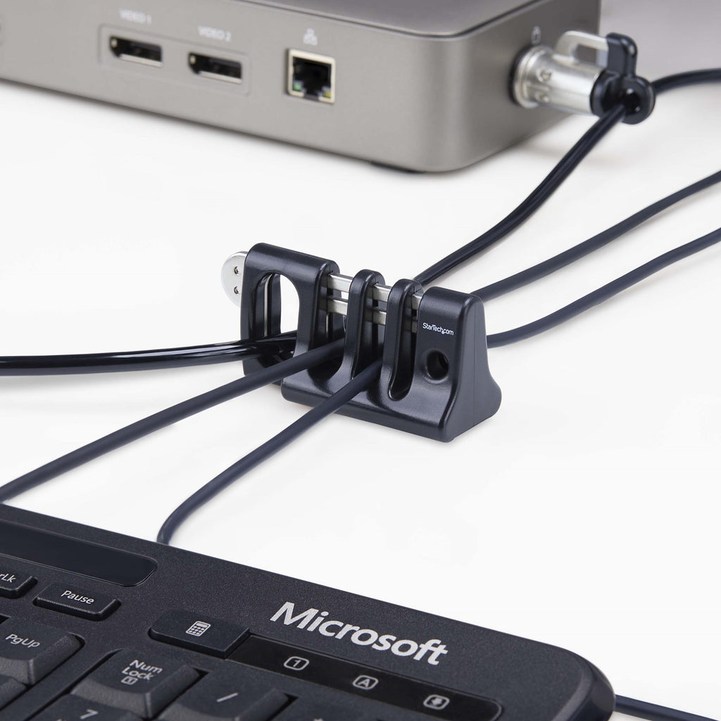 StarTech.com Antivol de Câble pour Périphériques, Sécurisation Clavier et Souris, Ancrage pour Bureaux Partagés et Espac