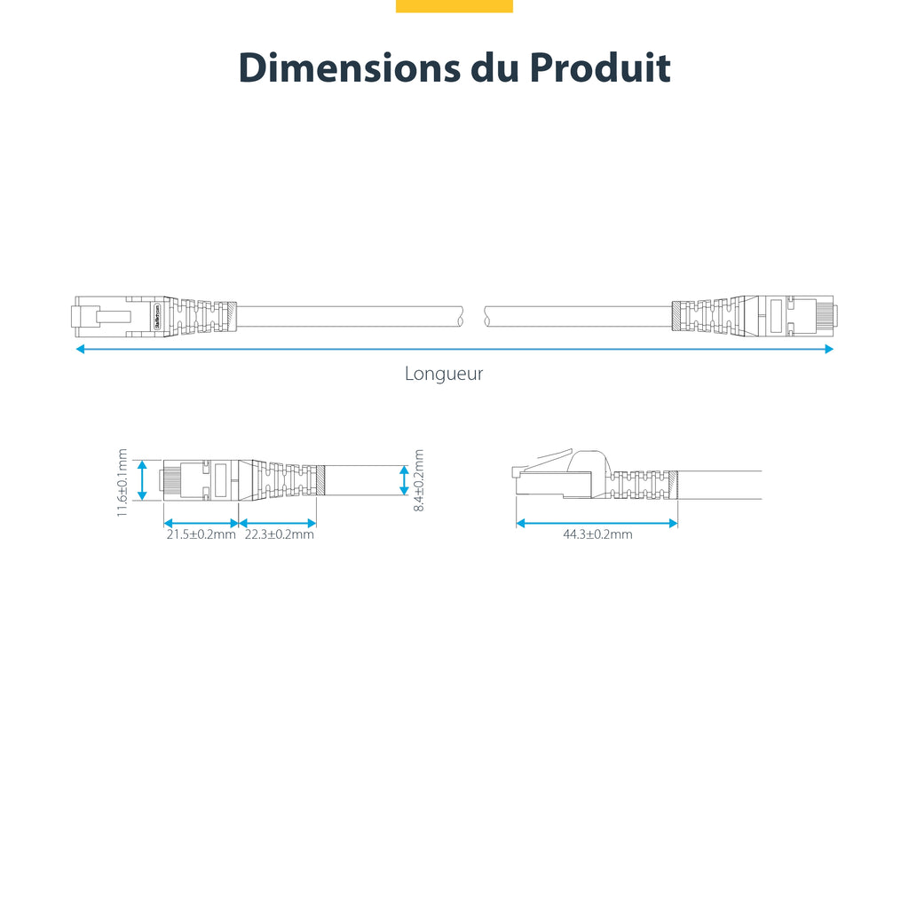 StarTech.com Câble Ethernet CAT8 Bleu de 1m, RJ45 Snagless, 25G/40G, 2000MHz, 100W PoE++, S/FTP, Fil de Cuivre Pur 26AWG
