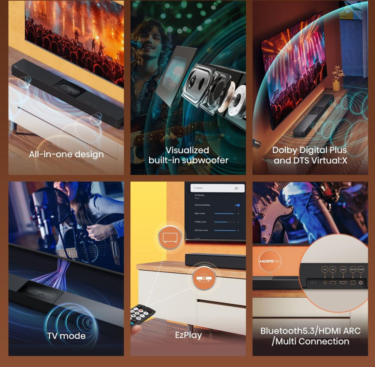 Hisense HS2000 2.1-kanal Soundbarsystem Sort - vue 3