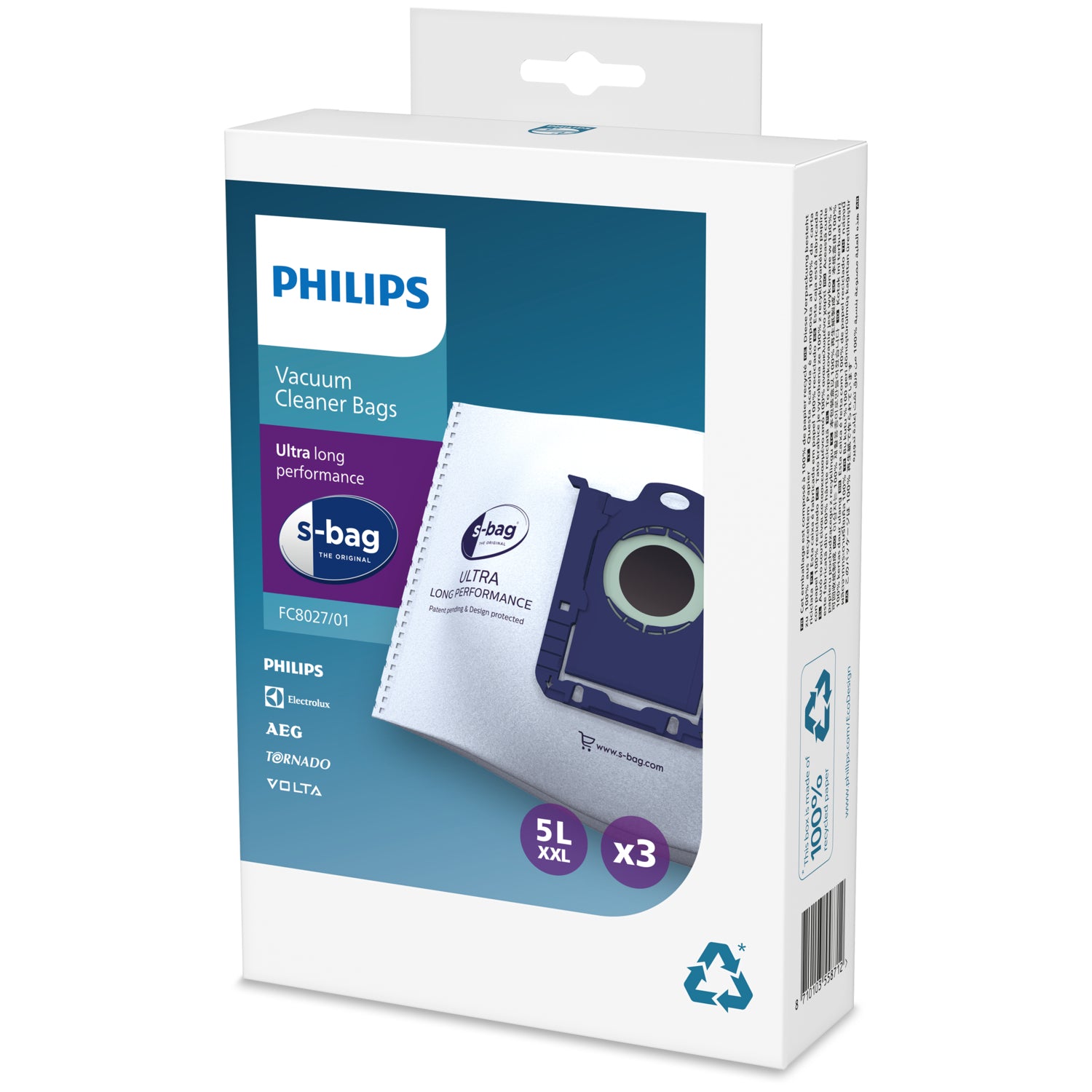 Philips s-bag Sacs pour aspirateur FC8027/01
