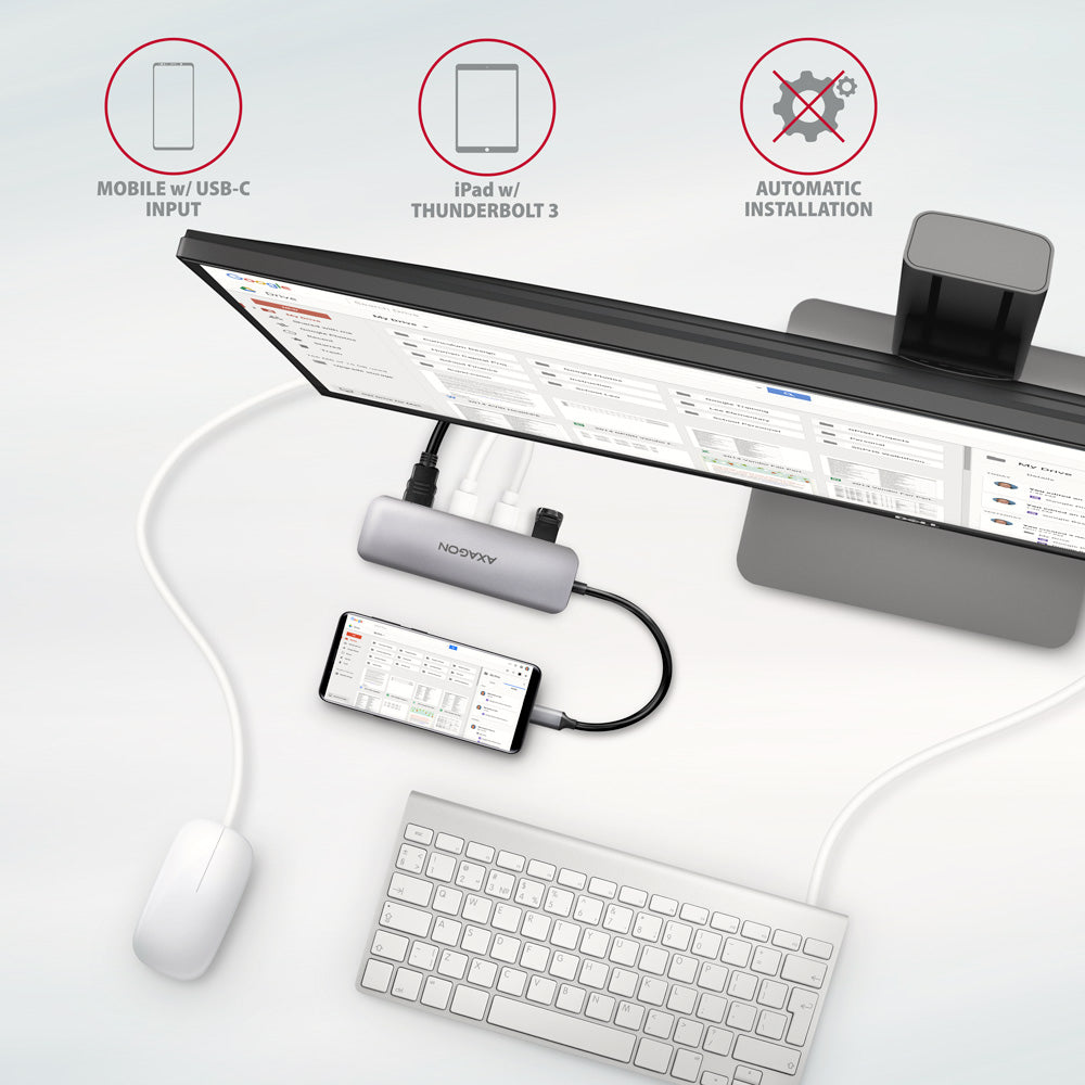 Axagon HMC-HCR3A 3x USB-A+ HDMI+ SD/microSD USB-C 3.2 Gen 1 hub 20cm Avec fil USB 3.2 Gen 1 (3.1 Gen 1) Type-C Gris