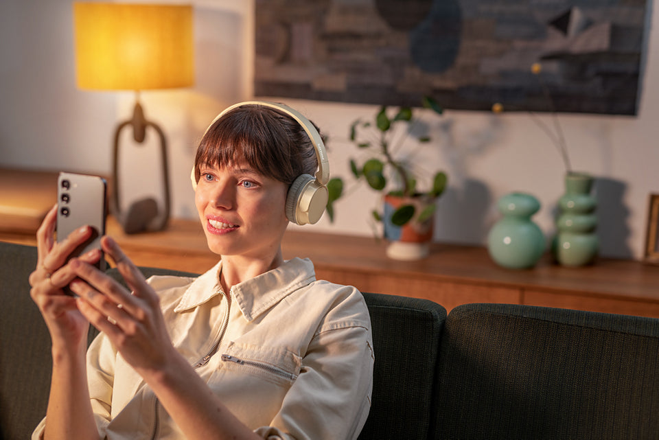 Philips TAH3209BG/00 Casque Sans Fil Bluetooth, Arceau Pliable, Beige