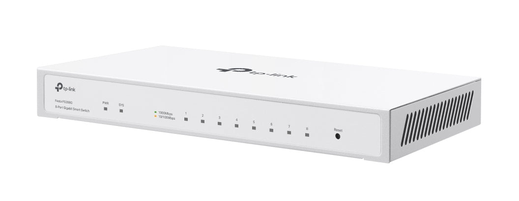 TP-Link Festa FS308G Switch Gigabit Ethernet Géré L2/L2+ PoE, 8 Ports RJ-45, Blanc