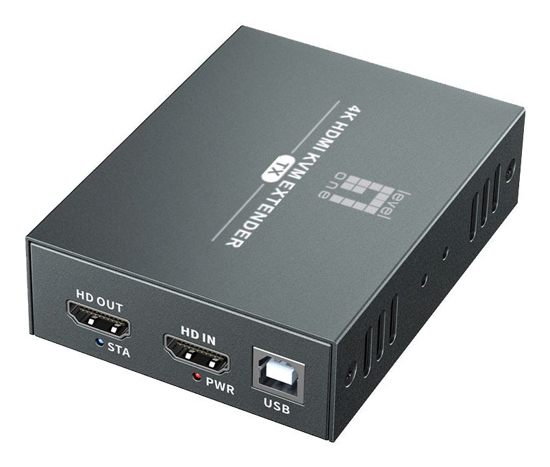 LevelOne HVE-8111 Extension Audio/Vidéo, Émetteur et Récepteur AV, Noir