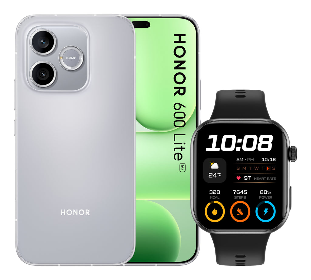 Honor BUNDLE 600 LITE 256GB V GREY+WATCH 2i BLACK 16,8 cm (6.6") Double SIM 5G USB Type-C 8 Go 256 Go 6520 mAh Gris