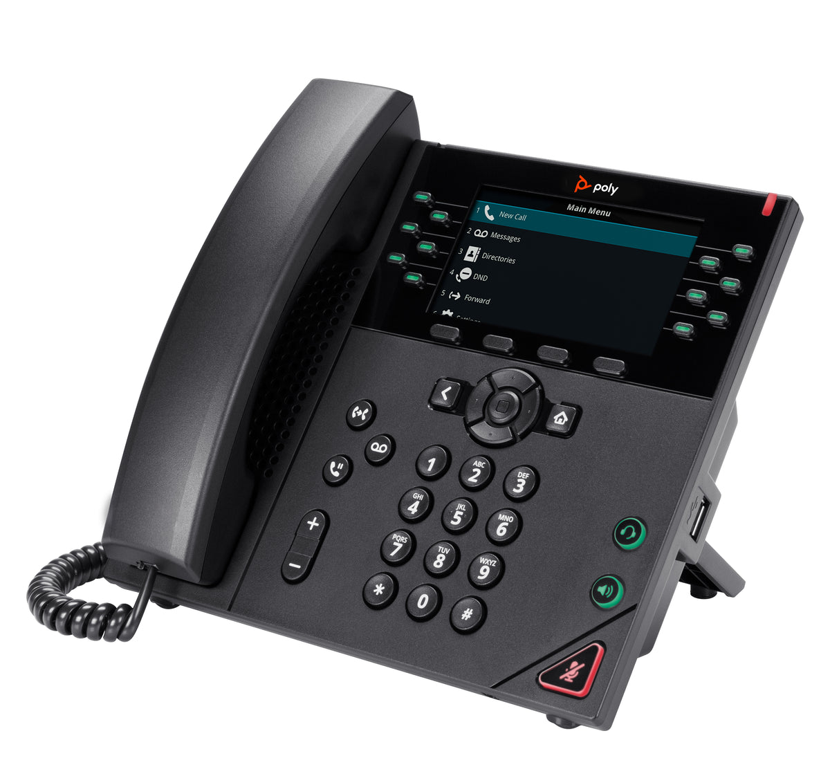 HP Poly Téléphone IP VVX 450, 12 Lignes, Compatible PoE, Noir