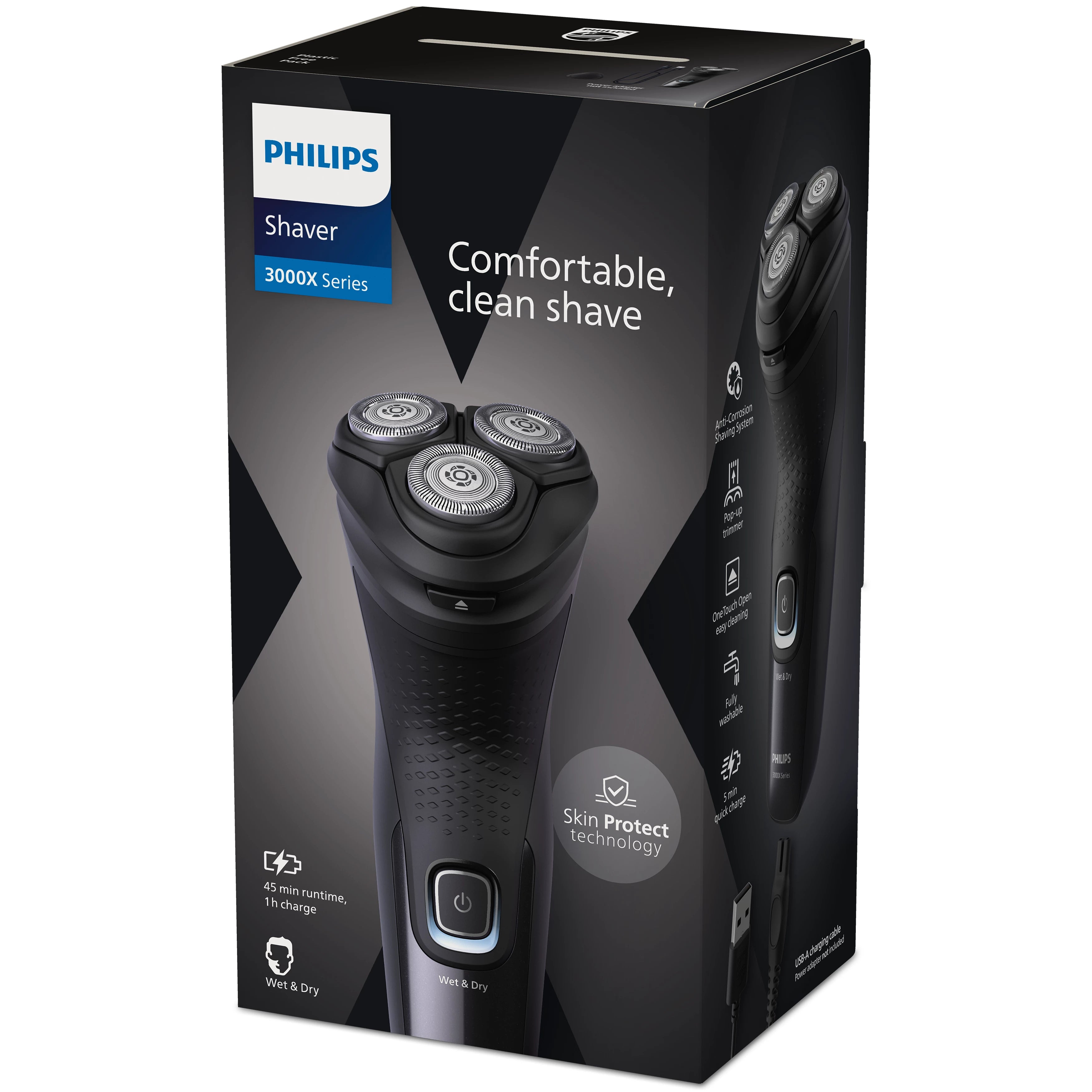 Philips Shaver 3000X Series X3051/00 Rasoir électrique 100 % étanche