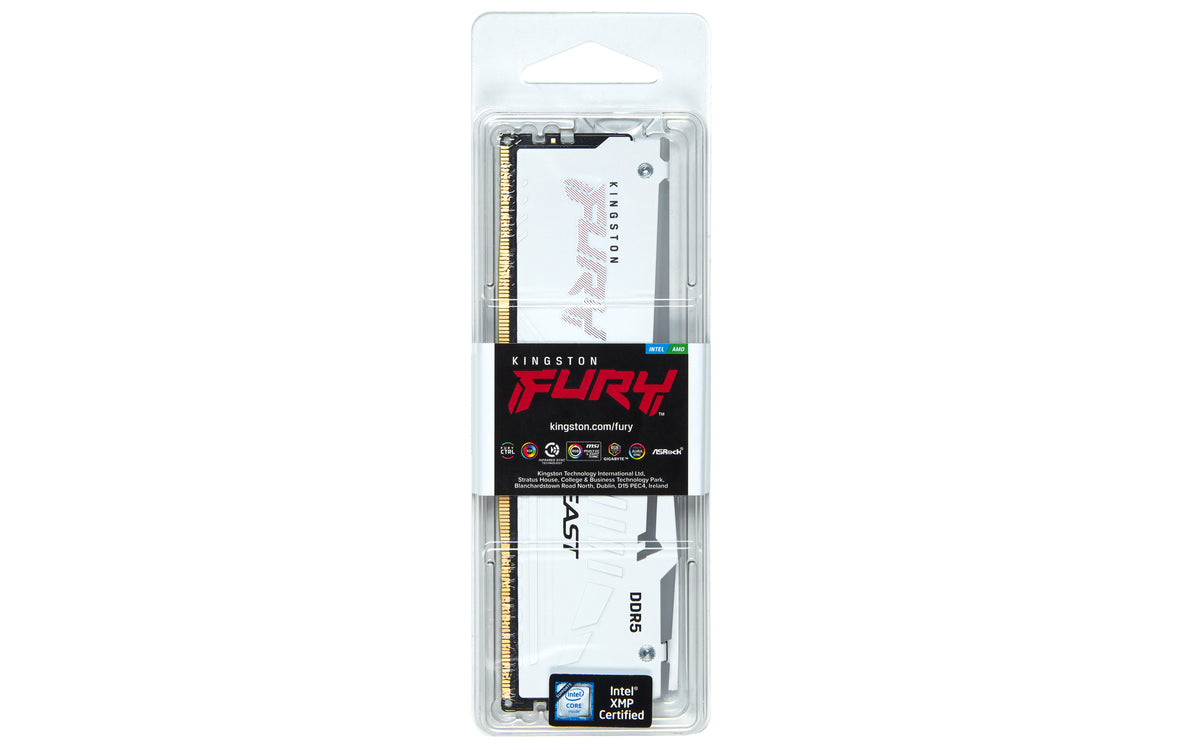 Kingston Technology FURY Beast 16GB 6000MT/s DDR5 CL30 DIMM White RGB EXPO
