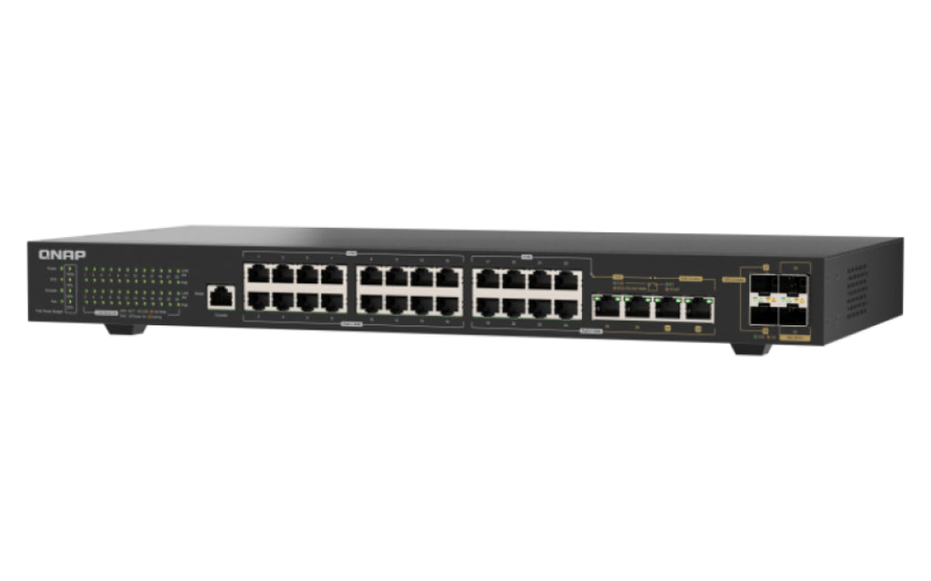 QSW-M2130P-2C2S26T, Management Switch, 24x 2.5GbE RJ45 PoE + 2x 10GbE RJ45 + 2x 10GbE SFP+ + 2x 10GbE Combo