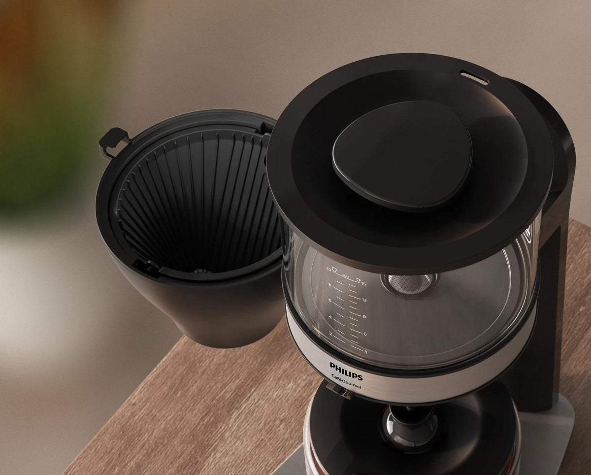 Philips Café Gourmet Gourmet Collection HD5416/60 Cafetière Filtre, 15 Tasses, Boil and Brew, Noir
