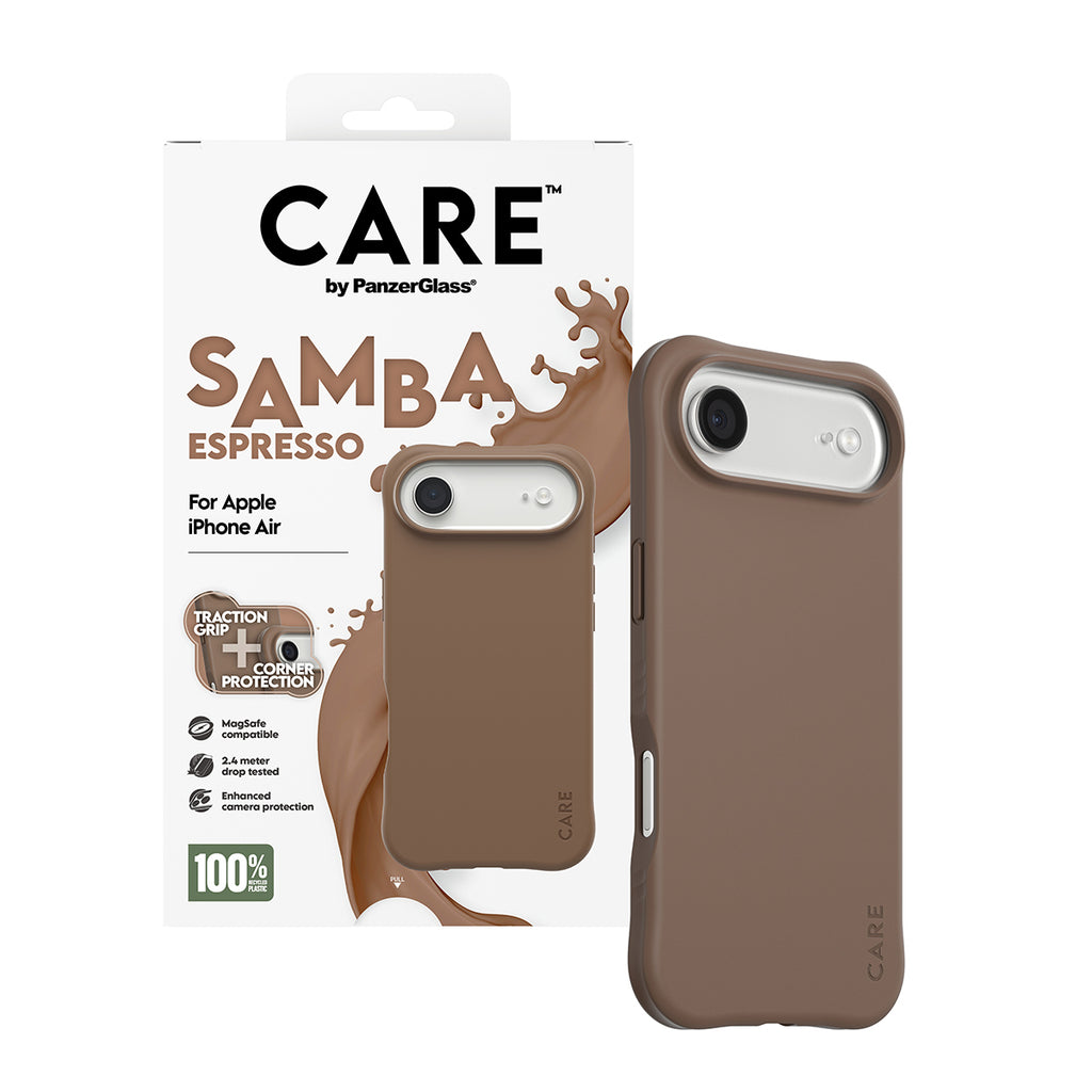 PanzerGlass CARE™ by ® Samba Case Espresso w. MagSafe iPhone Air coque de protection pour téléphones portables Housse Marron