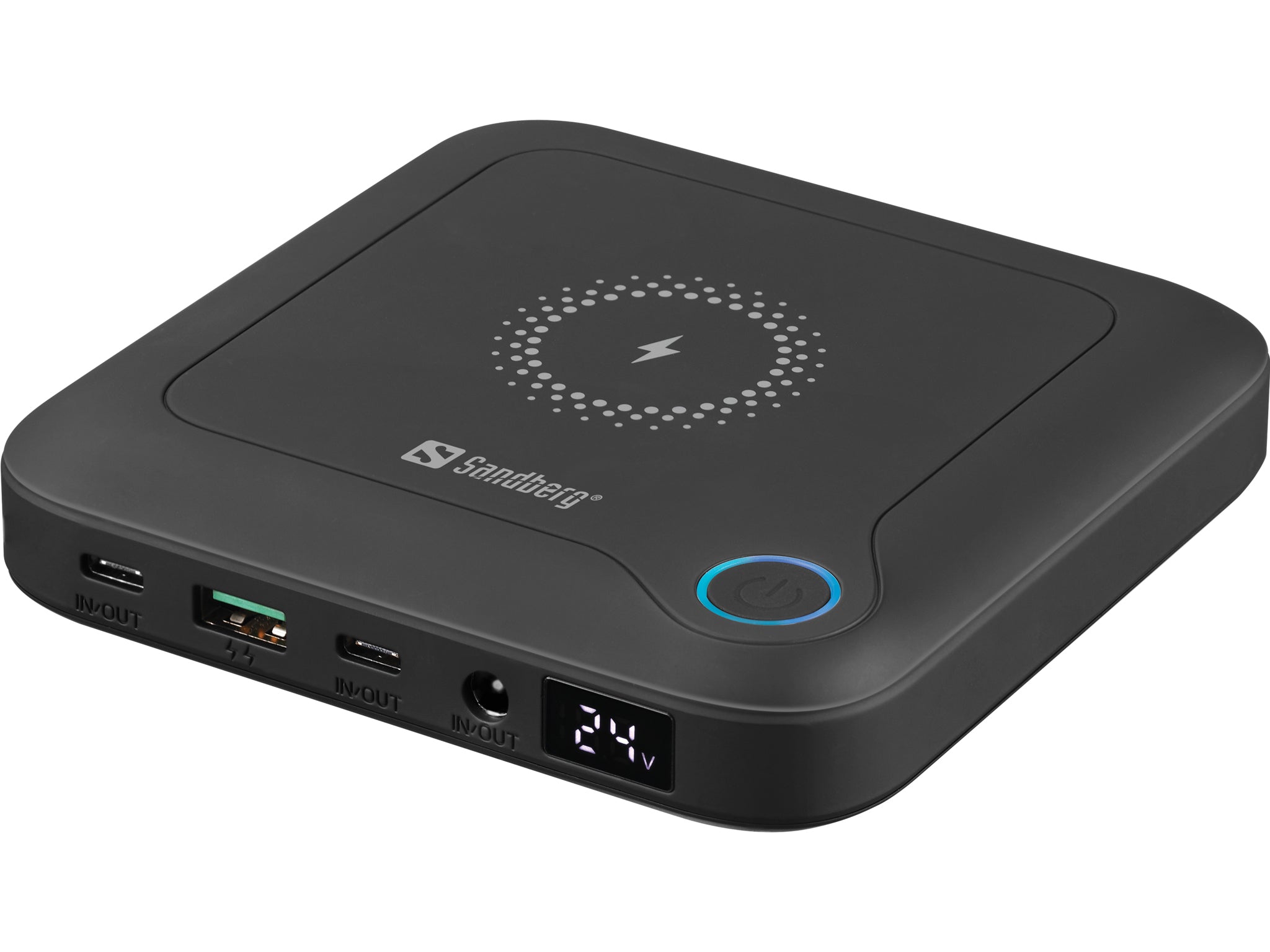 Sandberg 421-46 banque d'alimentation électrique Lithium-Ion (Li-Ion) 25000 mAh Recharge sans fil Noir