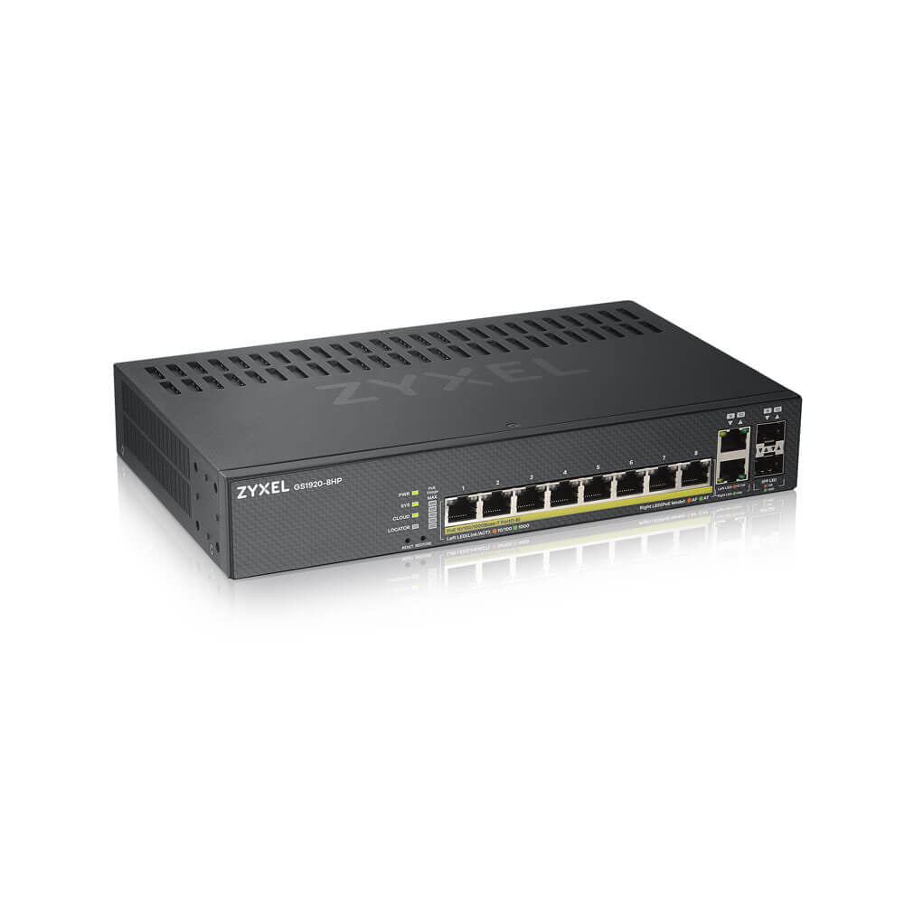Zyxel GS1920-8HPV2 Géré Gigabit Ethernet (10/100/1000) Connexion Ethernet, supportant l'alimentation via ce port (PoE) N