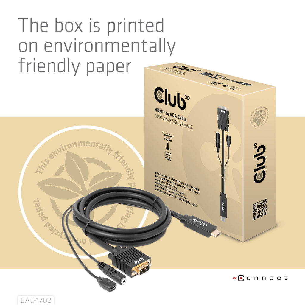 Club 3D Videoadapterkabel 2m Sort - vue 8