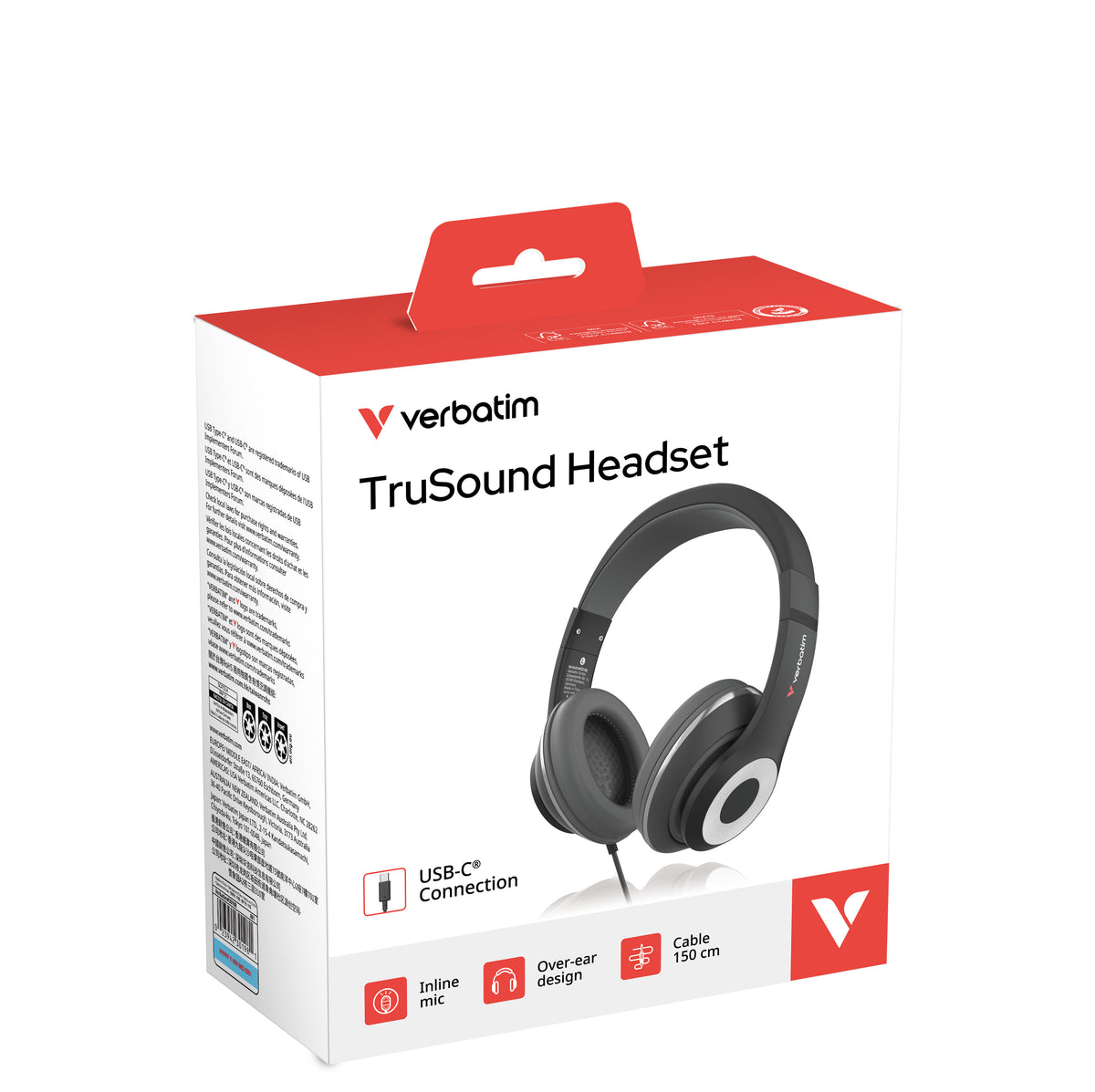 Verbatim 30198 Casque Filaire USB Type-C, Arceau, Noir