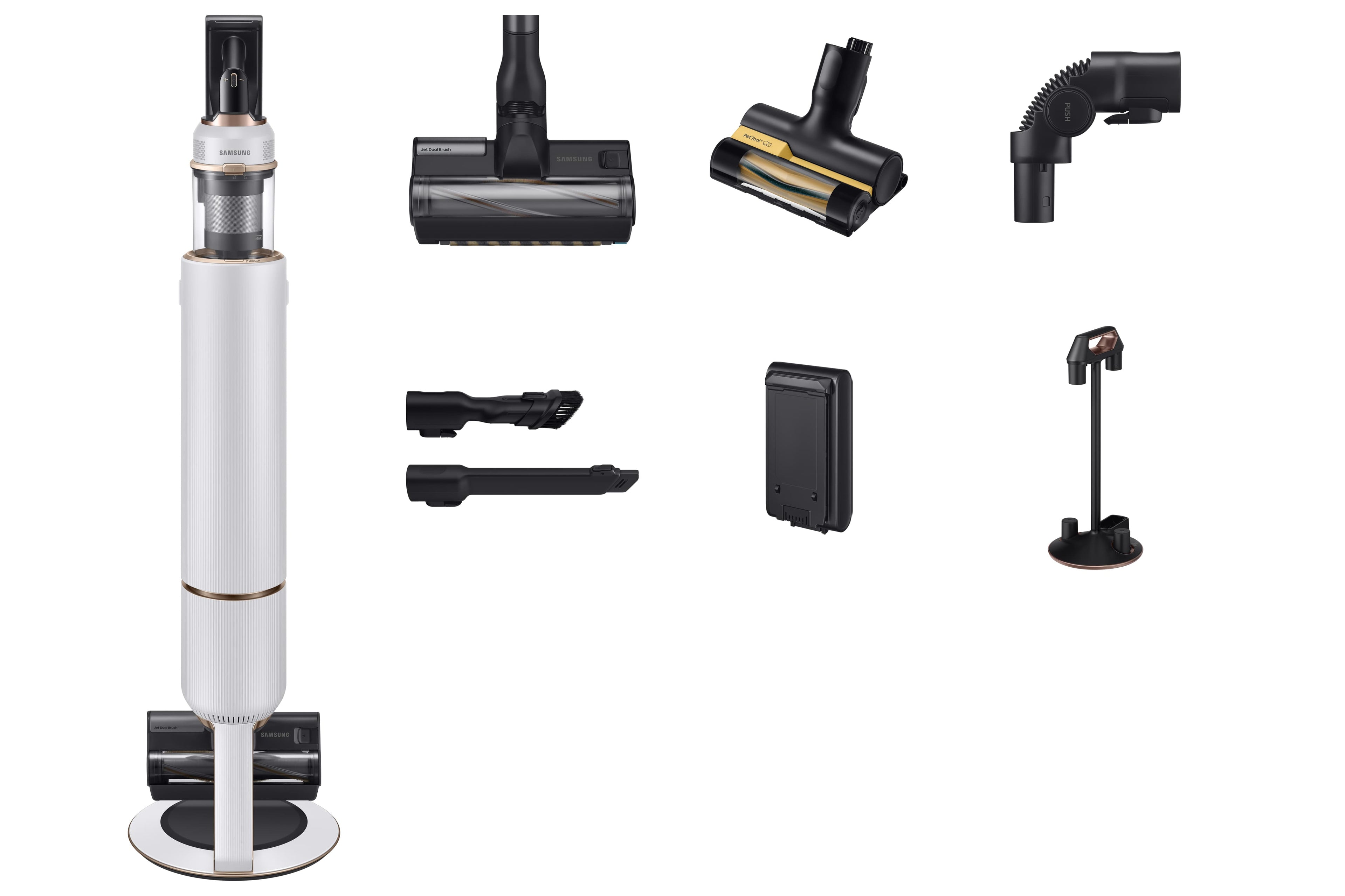 Samsung VS20B95823W Aspirateur-balai 2 en 1 Batterie Sec Sans sac 210 W Noir, Blanc
