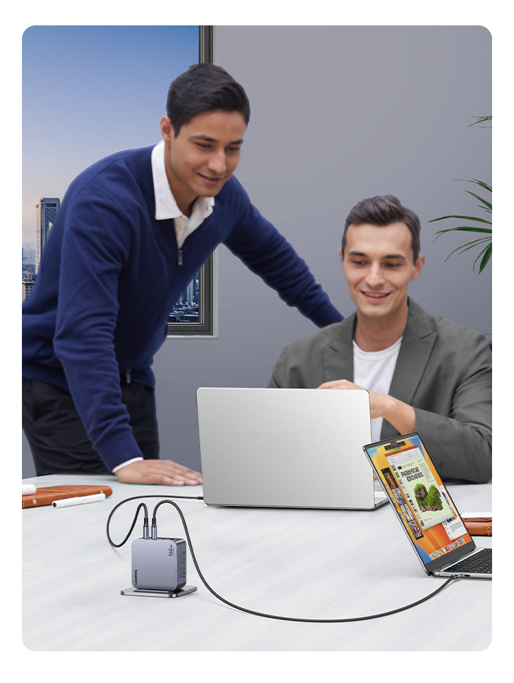 Ugreen Nexode Pro Chargeur GaN 160W avec Câble USB-C, Charge Rapide Universelle, Noir/Gris
